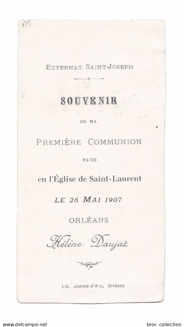 Orléans, 1re Communion D'Hélène Daujat, 1907, église Saint Laurent, Ange, Art Nouveau, églantines, éd. Bonamy 281 - 1 - Andachtsbilder