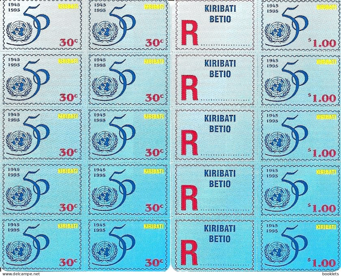 KIRIBATI, 1995, Stampcards 7 & 8, UNO 50 Years - Kiribati (1979-...)