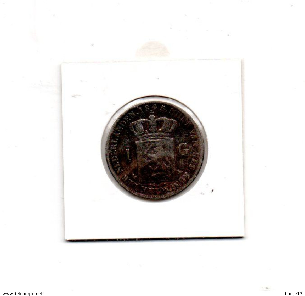 NEDERLAND 1 GULDEN 1845 A KONING WILLEM II ZILVER - 1840-1849 : Willem II