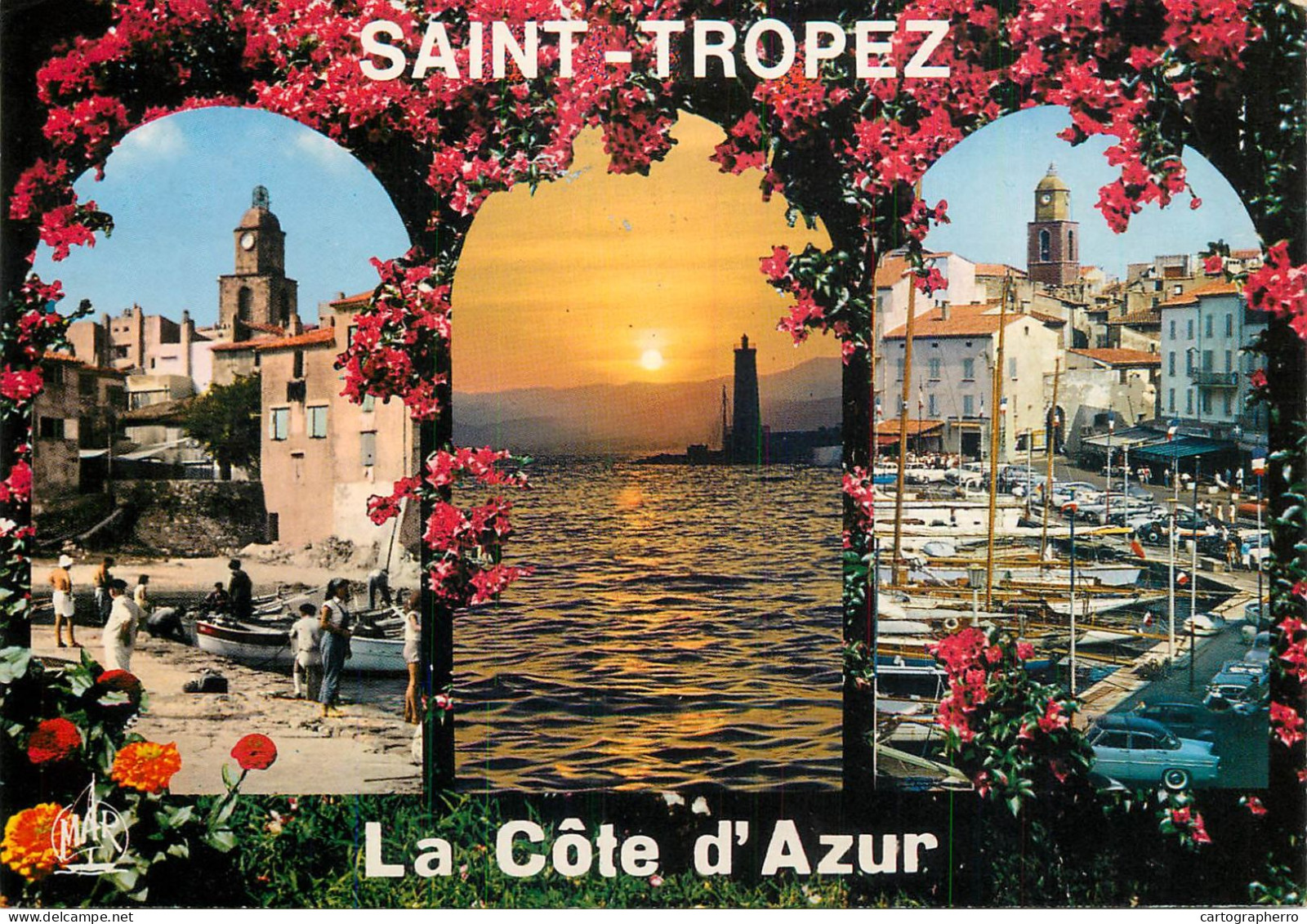 Navigation Sailing Vessels & Boats Themed Postcard La Cote D'Azur Saint Tropez - Velieri