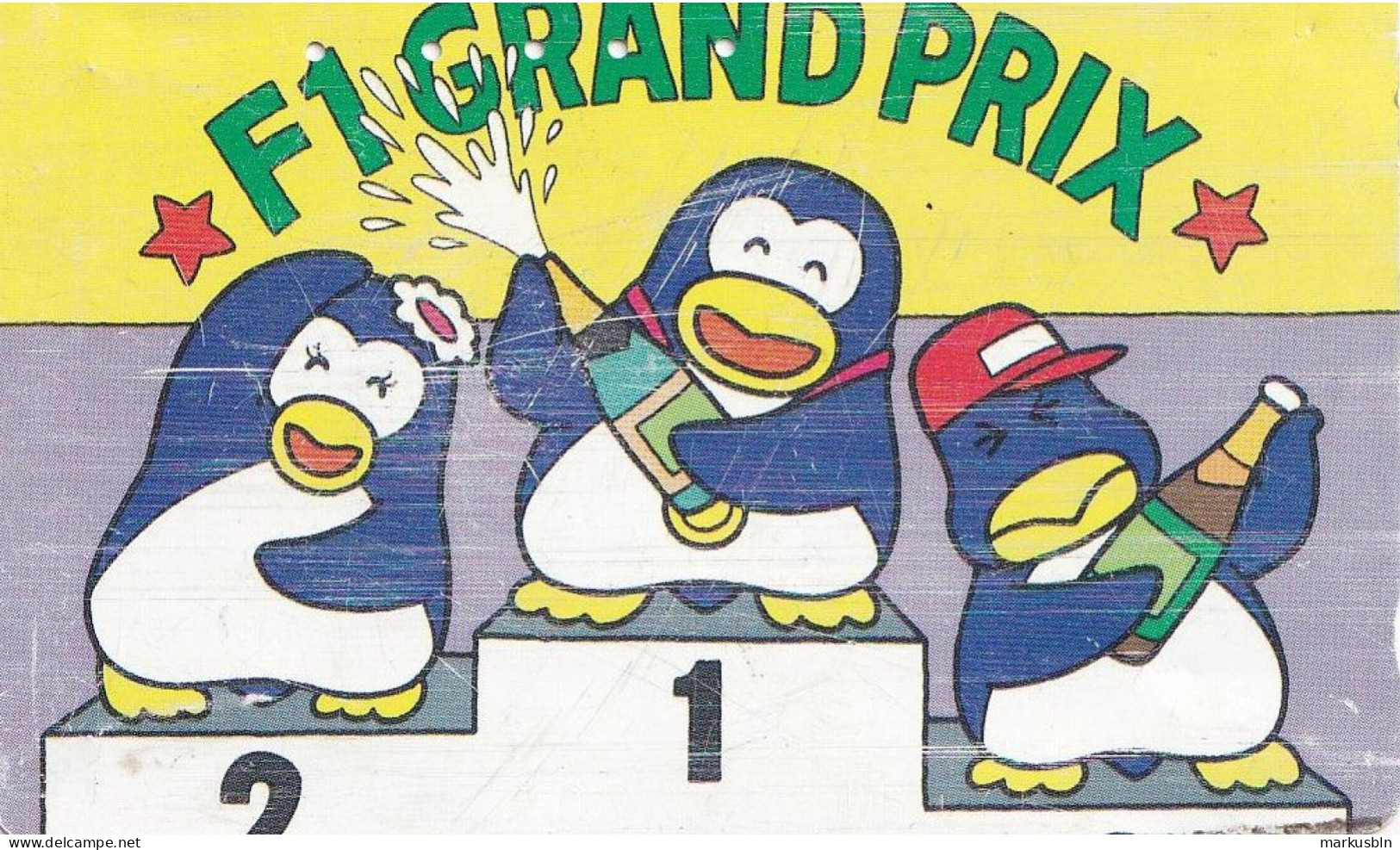 Japan Tamura 50u Old Private 110 - 011 Animals Penguins Drawing F1 Formula One Grand Prix - Japan