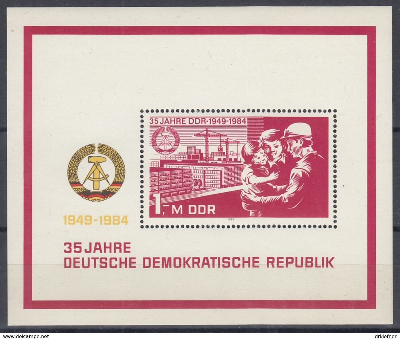 DDR  Block 78, Postfrisch **, 35 Jahre DDR 1984 - Autres & Non Classés