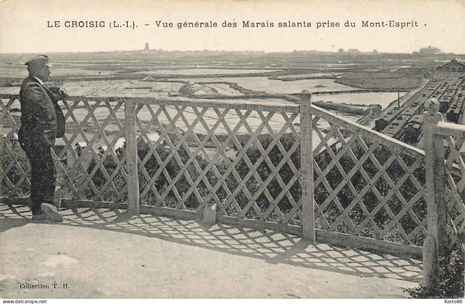 Le Croisic * La Gare * Vue Générale Des Marais Salants Pris Du Mont Esprit * Trains Wagons Ligne Chemin De Fer - Le Croisic