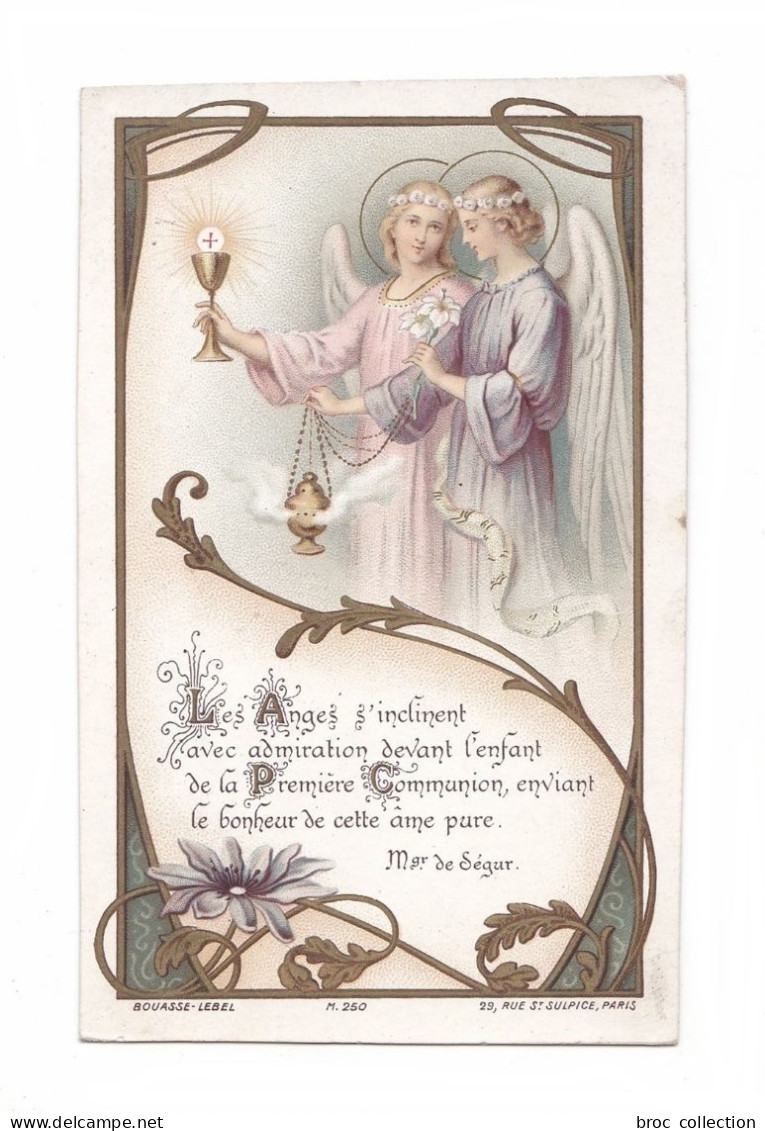 Orléans, 1re Communion De Lucienne Leroux, 1909, Anges, Art Nouveau, Bouasse-Lebel M. 250 - Imágenes Religiosas