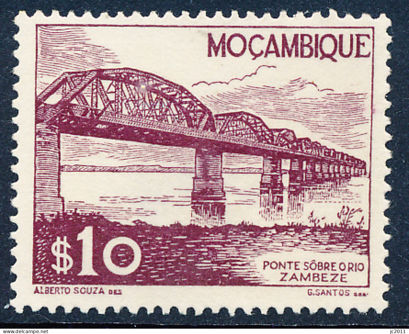 Mozambique - 1948-1949 - Views / Zambesi Bridge - MNG - Mozambique