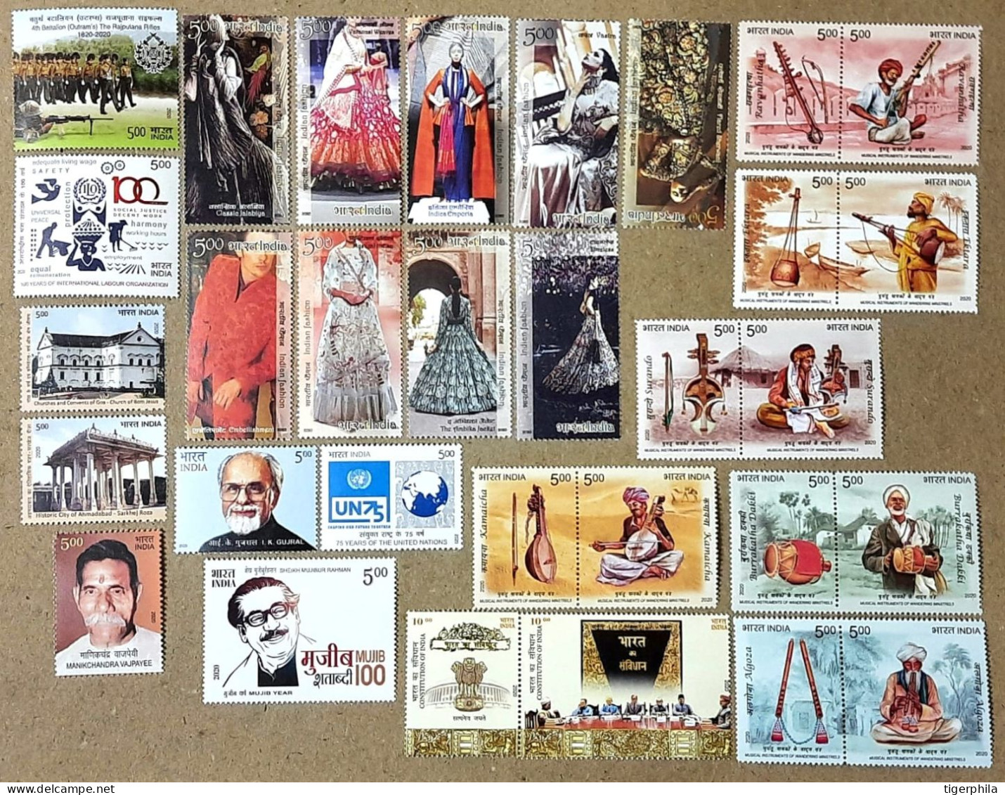 INDIA 2020 Complete Year Set Of 55 Stamps MNH - Années Complètes