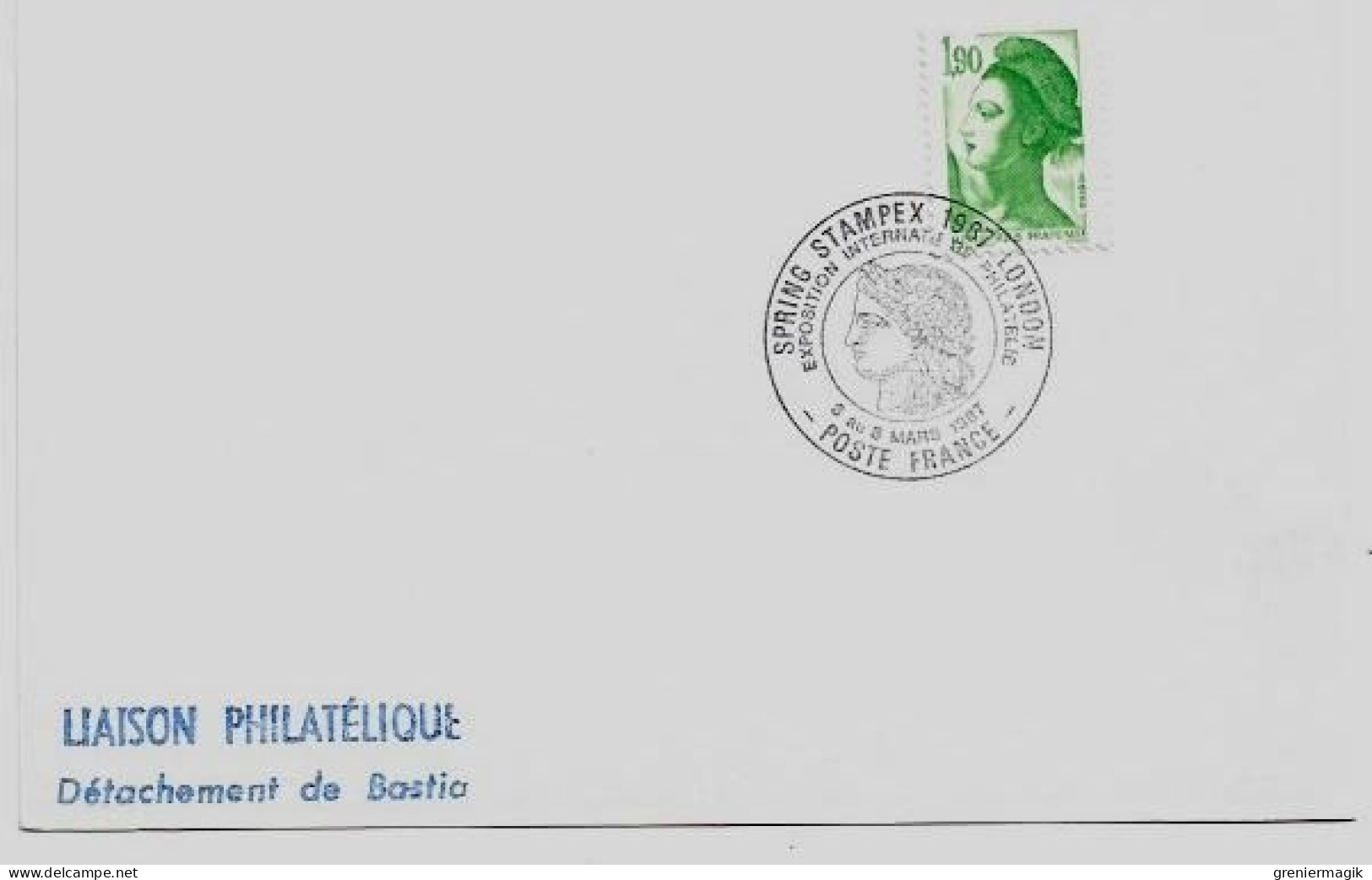 N°2424 Cachet Temporaire Exposition Internationale De Philatélie 3 Au 8/03/1986 Spring Stampex London - Gandon 1,90 - Temporary Postmarks