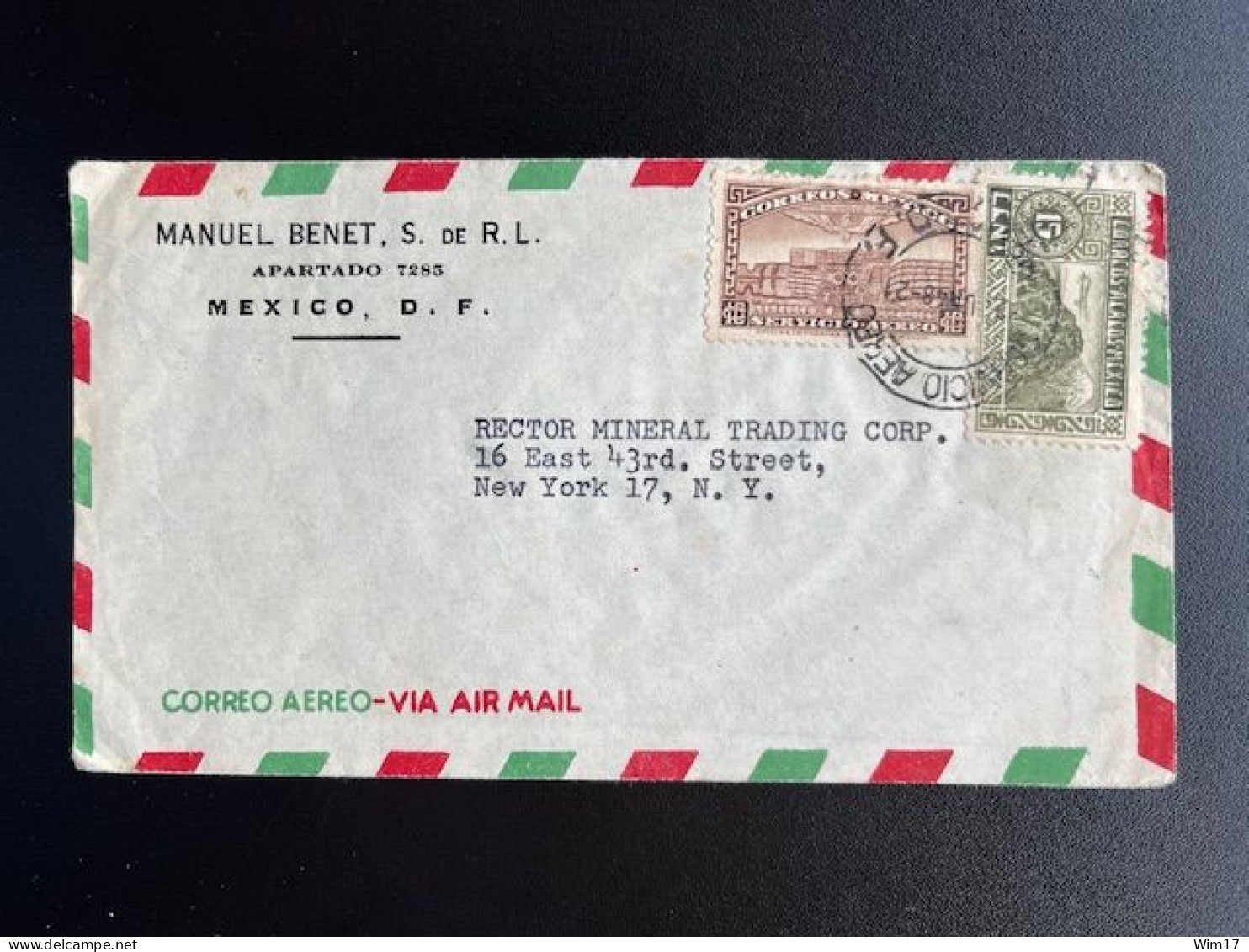 MEXICO 1948 AIR MAIL LETTER MEXICO CITY TO NEW YORK 02-06-1948 - Mexico