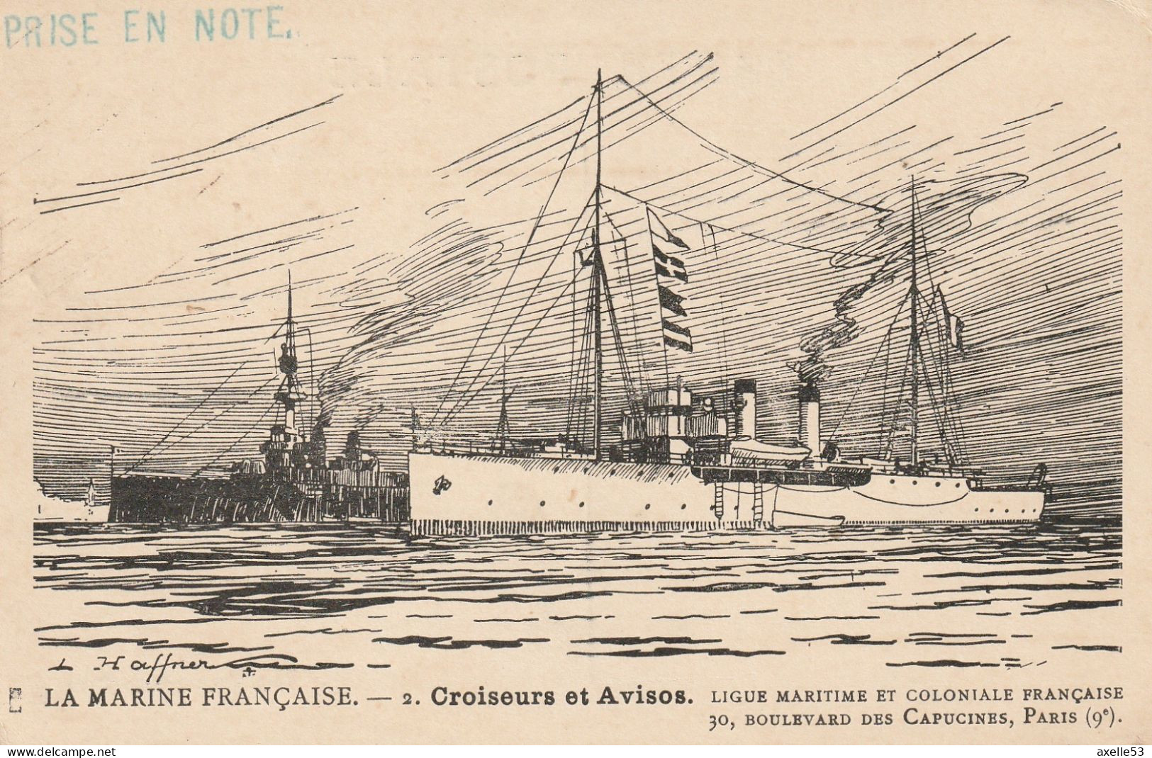 Ligue Maritime Et Coloniale Française  (10296) La Marine Française. 2. Croiseurs Et Avisos - Colecciones Y Lotes