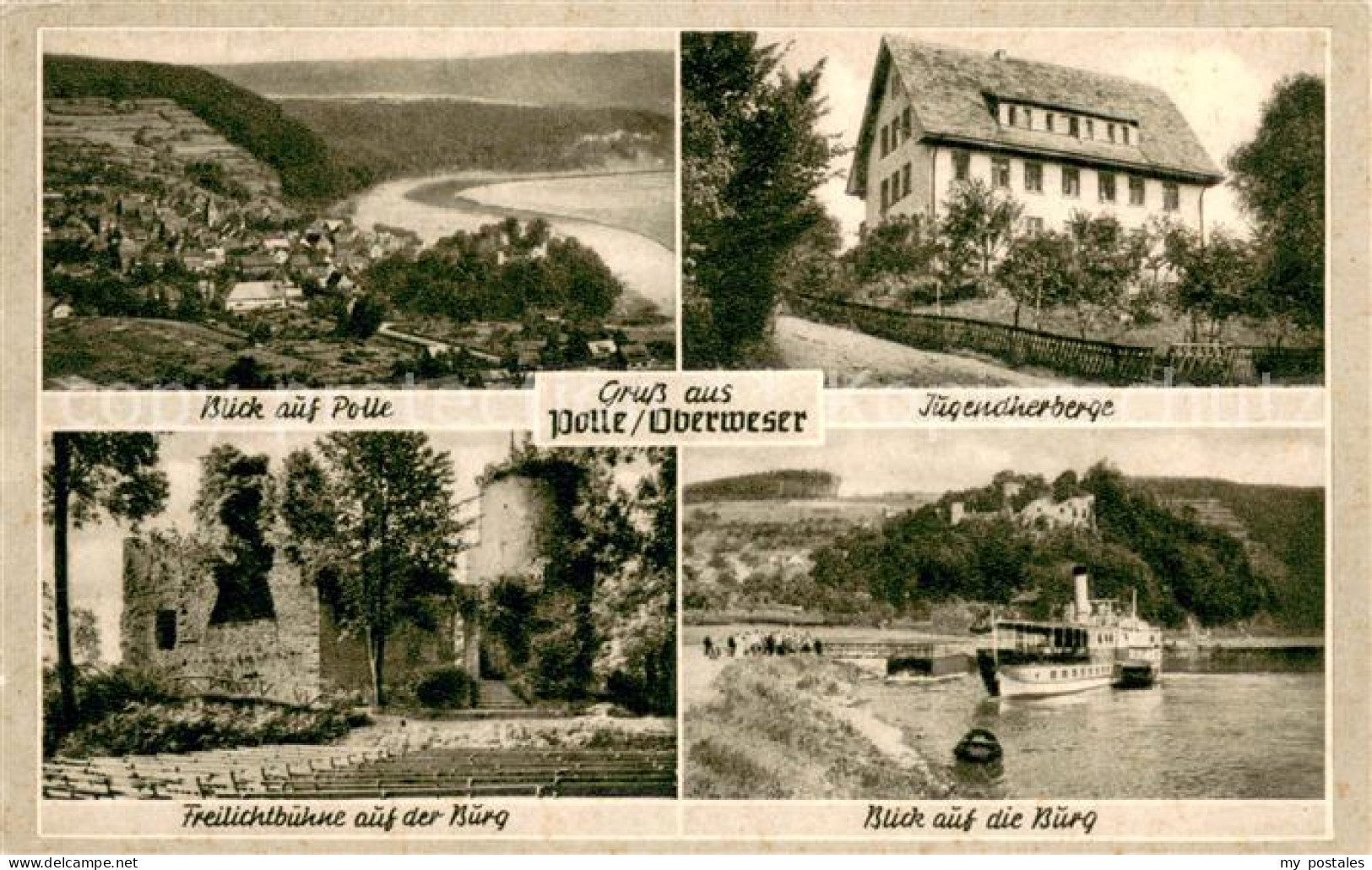 73669884 Polle Oberweser Panorama Jugendherberge Freilichtbuehne Auf Der Burg Bu - Altri & Non Classificati