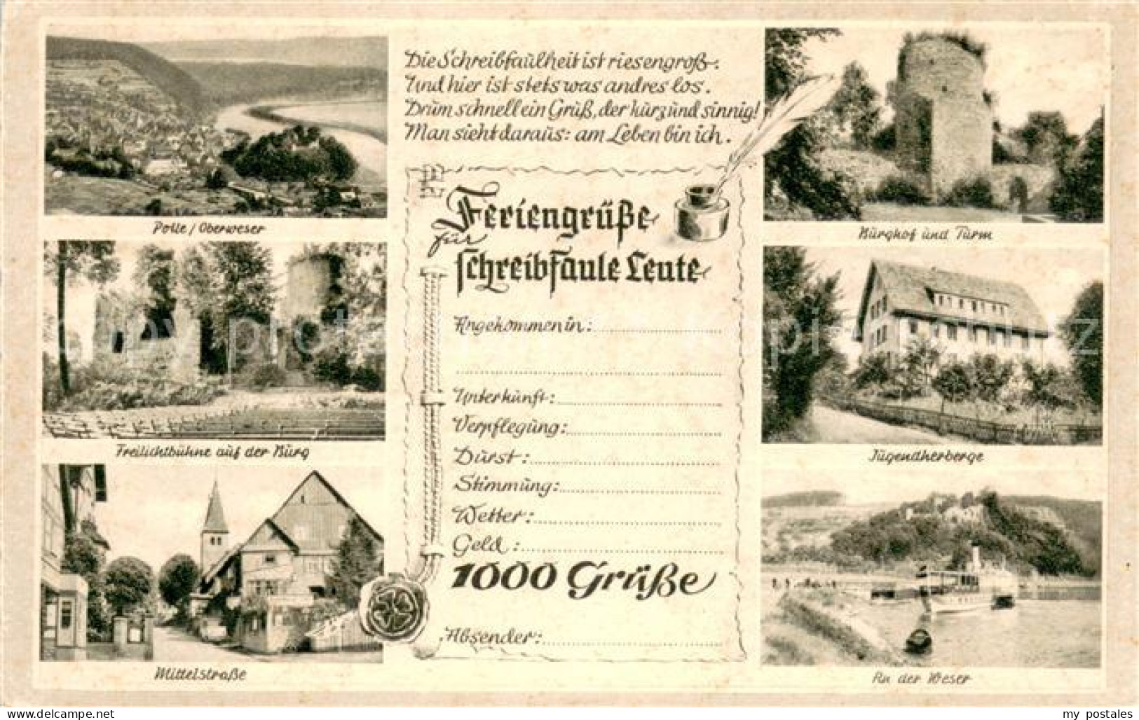 73669882 Polle Oberweser Freilichtbuehne Auf Der Burg Mittelstrasse Burghof Und  - Altri & Non Classificati