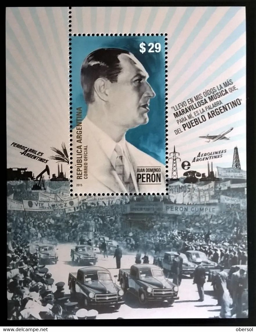 Argentina 2015 Juan Domingo Peron Souvenir Sheet MNH Stamp - Nuovi