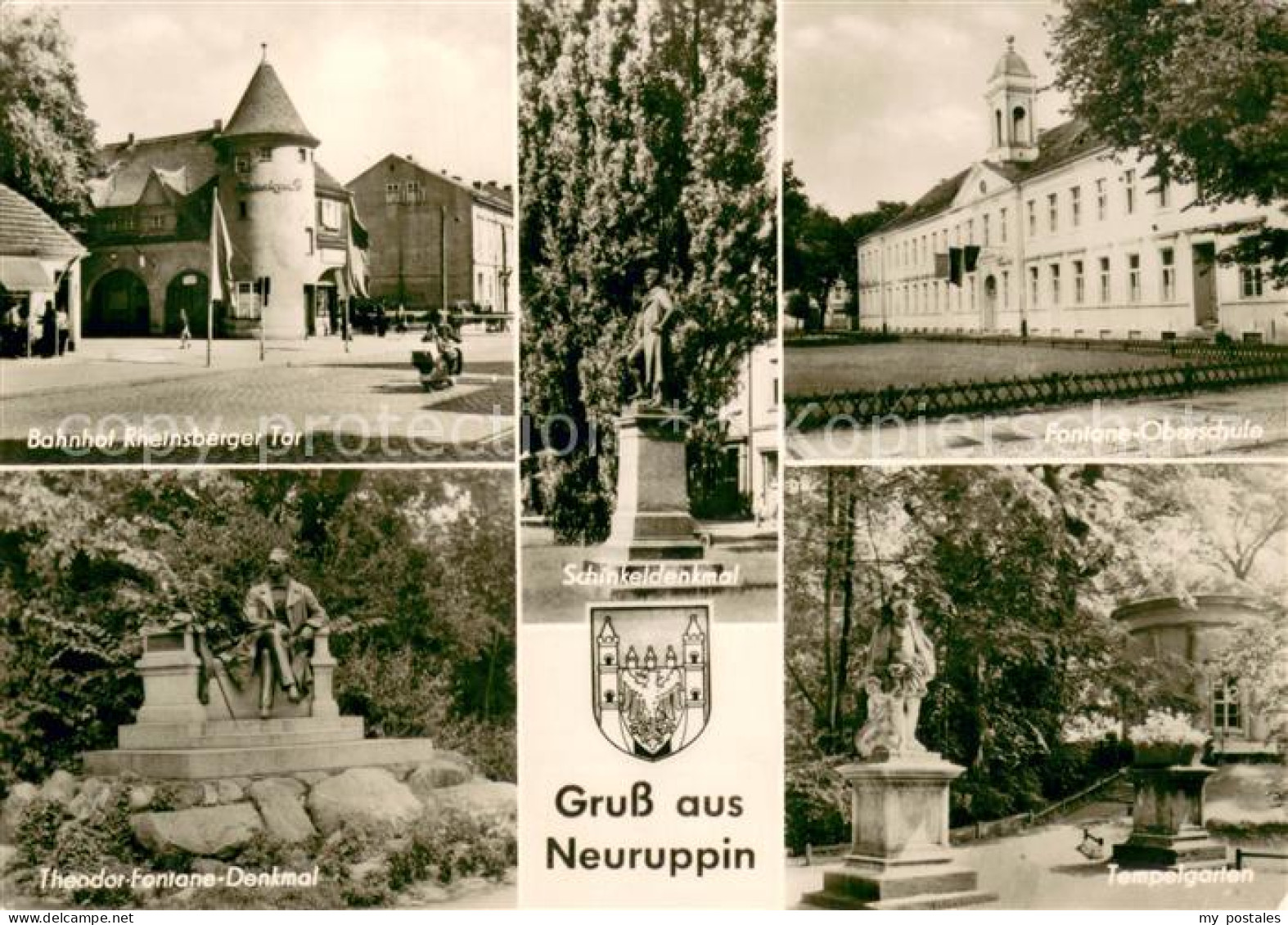 73669614 Neuruppin Bahnhof Rheinsberger Tor Theodor Fontane Denkmal Oberschule S - Neuruppin