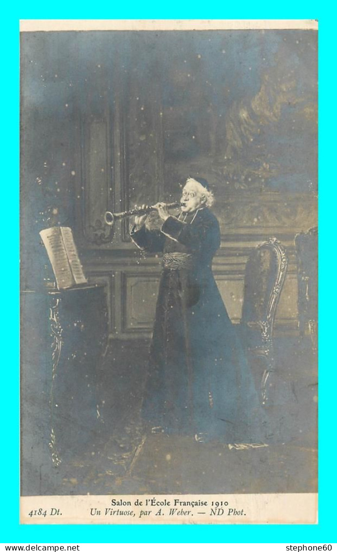 A853 / 565 Tableau SALON De L'Ecole Francaise 1910 Un Virtuose A. WEBER - Peintures & Tableaux