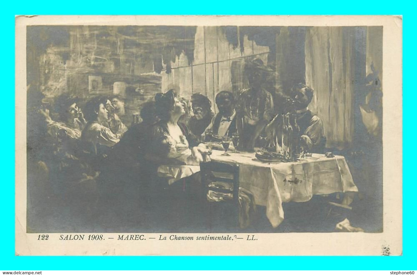 A851 / 275 Tableau SALON 1908 MAREC La Chanson Sentimentale - Ausstellungen