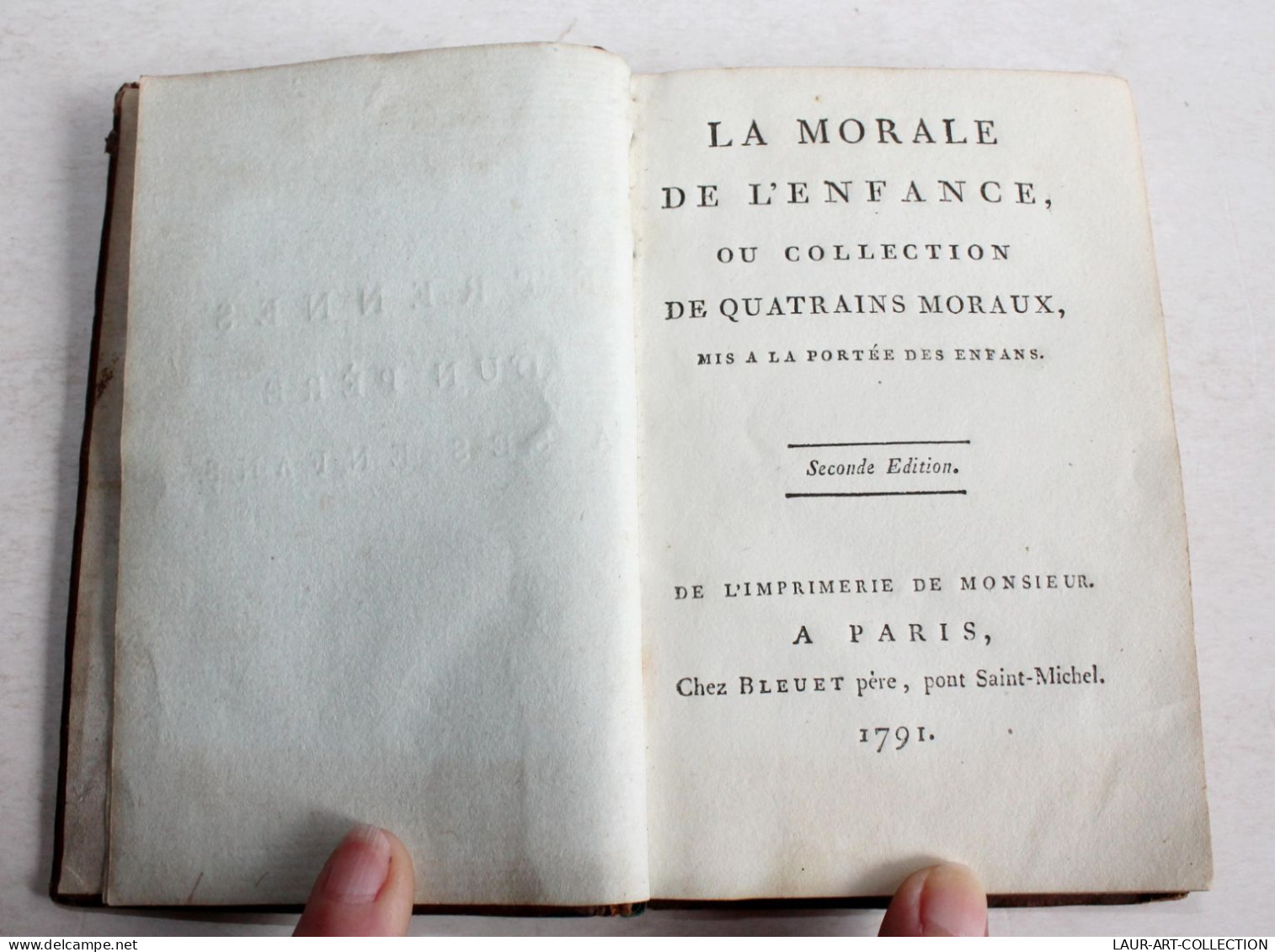 LA MORALE DE L'ENFANCE OU COLLECTION DE QUATRAINS MORAUX 1791 + CATALOGUE LIVRES / ANCIEN LIVRE XVIIIe SIECLE (2204.27) - 1701-1800