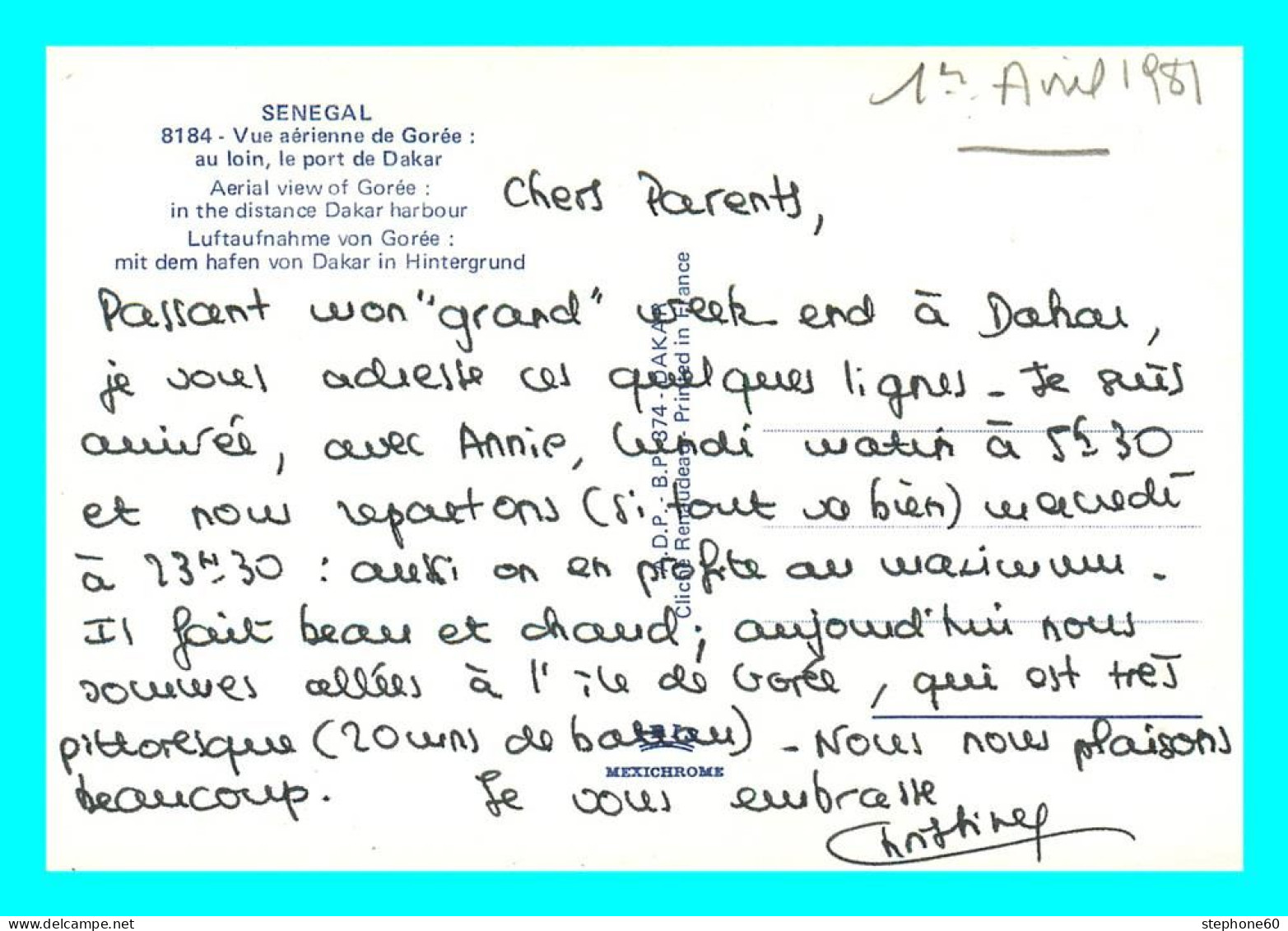 A856 / 447 SENEGAL Vue Aérienne De Gorée Au Loin Port De Dakar - Senegal