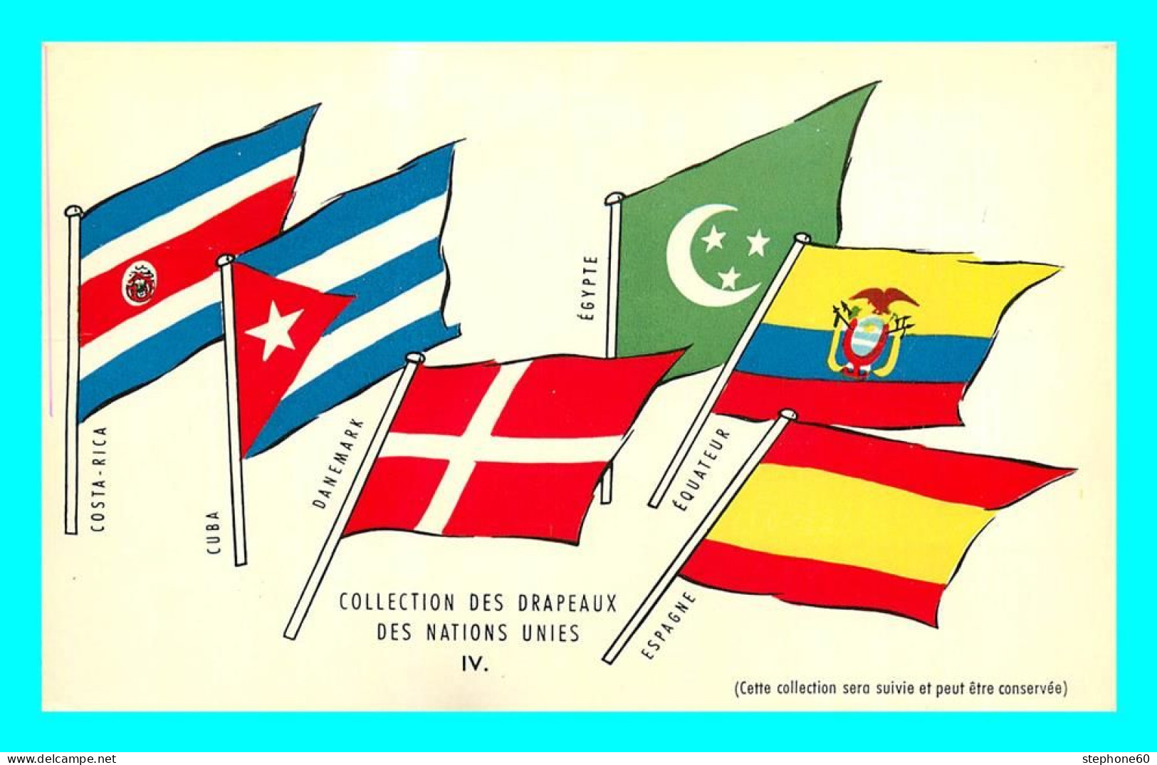 A853 / 197  Collection Des Drapeaux Des Nations Unies IV - Werbepostkarten