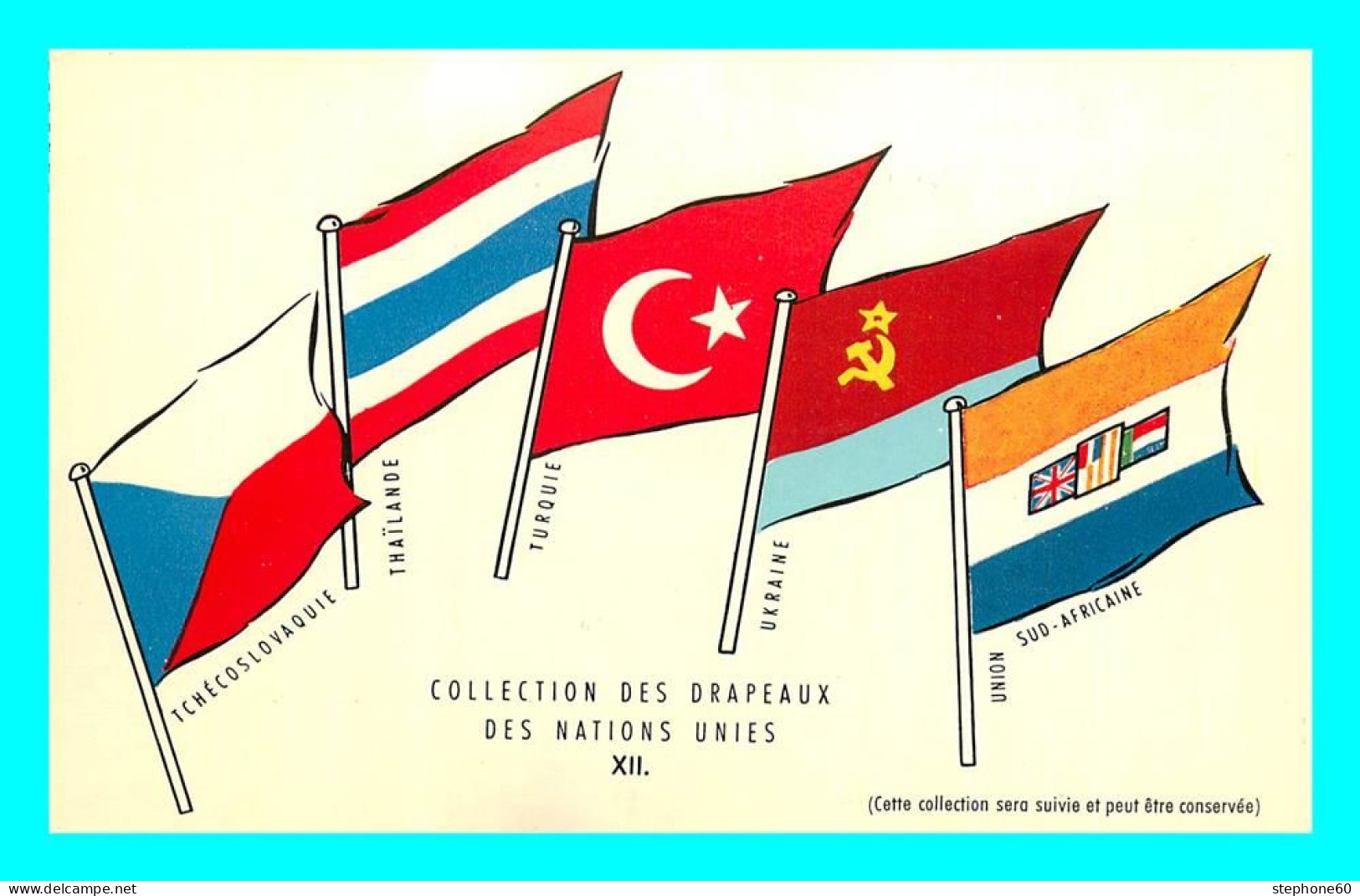 A853 / 207  Collection Des Drapeaux Des Nations Unies XII - Werbepostkarten