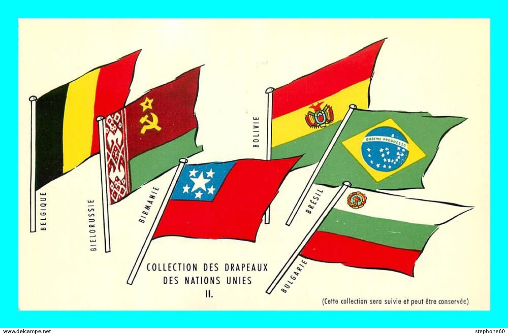 A853 / 213  Collection Des Drapeaux Des Nations Unies JUSTE COIN HAUT DROIT FINEMENT ABIMÉ, - Publicidad