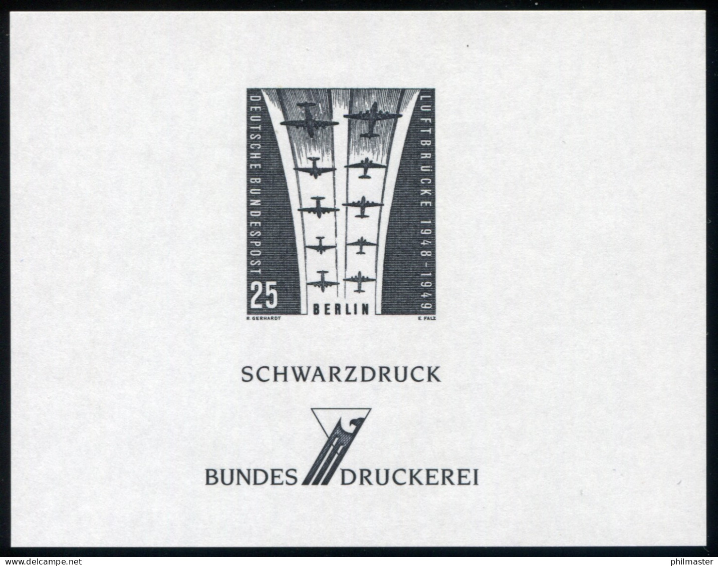  Schwarzdruck Der Bundesdruckerei MICHEL Berlin 188 Berliner Luftbrücke 1959 - Privatpost