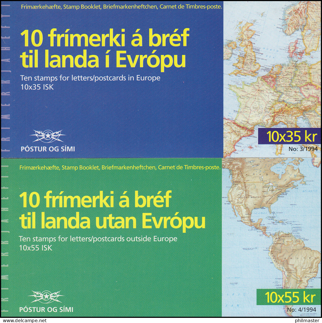 Island Markenheftchen 800-801 Europa, MH-Paar ** Postfrisch - Booklets