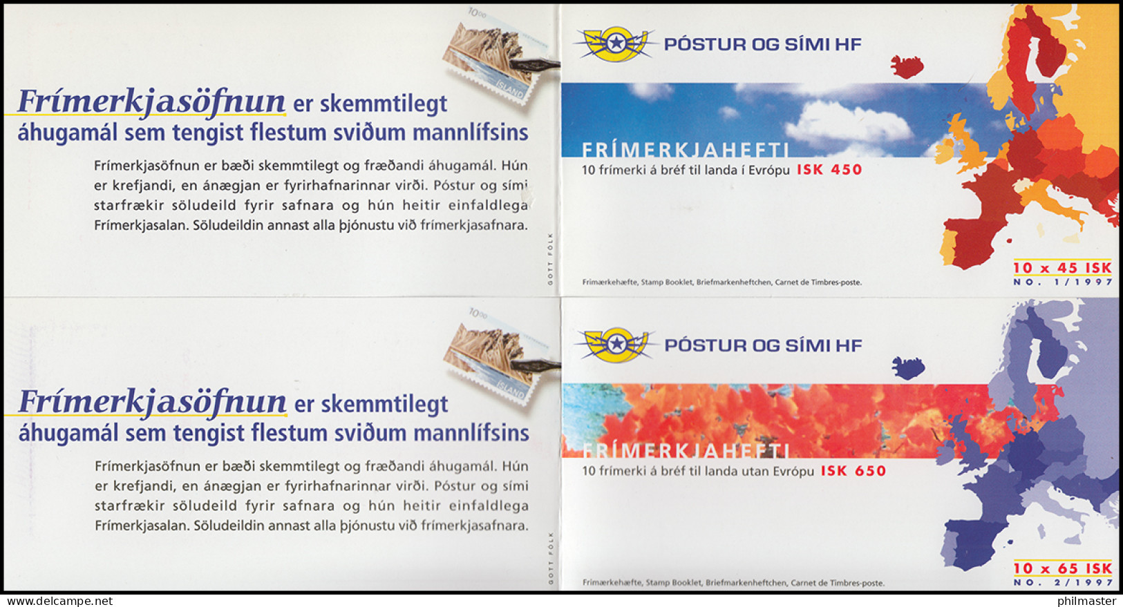 Island Markenheftchen 872-873 Europa - Sagen Und Legenden, MH-Paar ** Postfrisch - Booklets