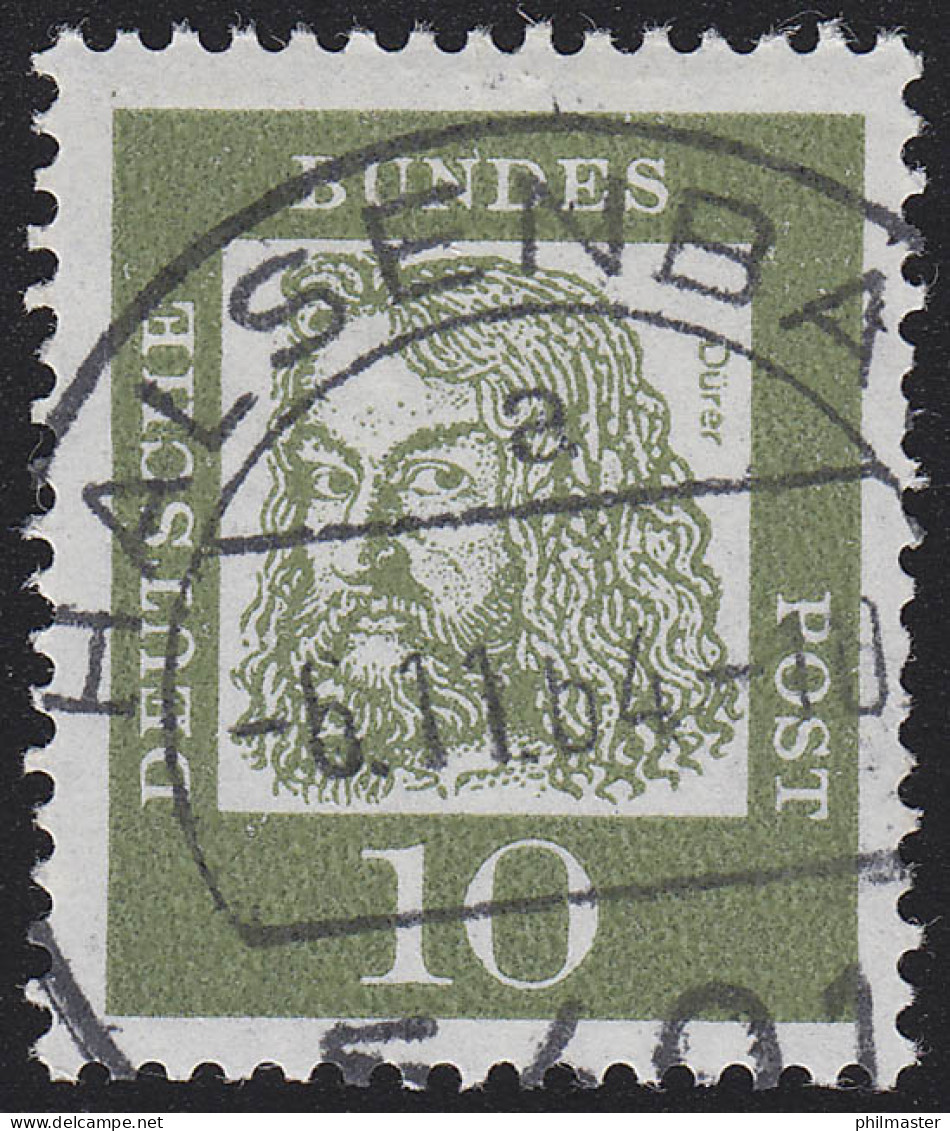 350y Bed. Deutsche Y 10 Pf 1000er-Rolle, Einzelmarke + Nr. O - Rolstempels