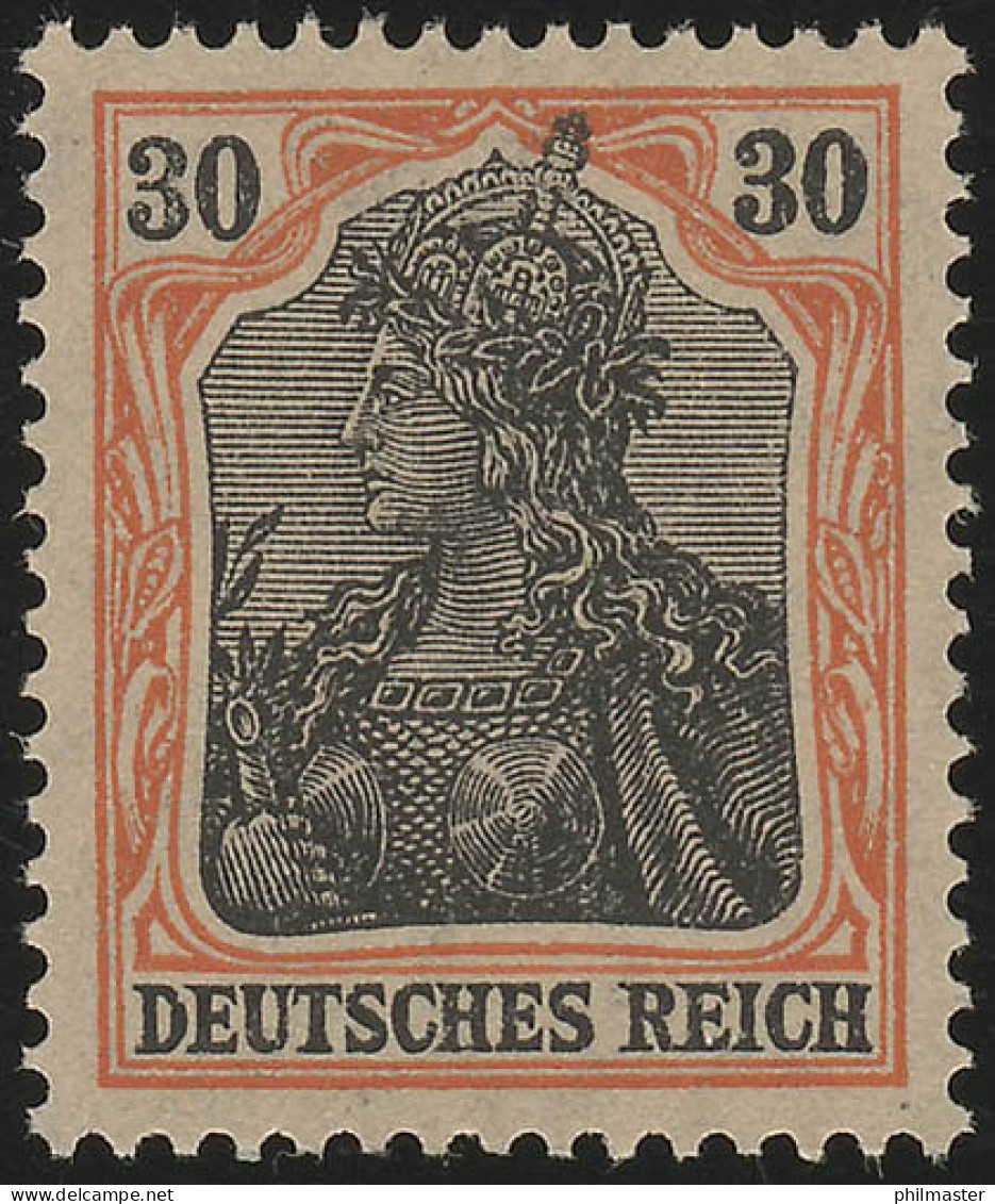 89 IIx Germania 30 Pf. Deutsches Reich Kriegsdruck, ** - Ungebraucht