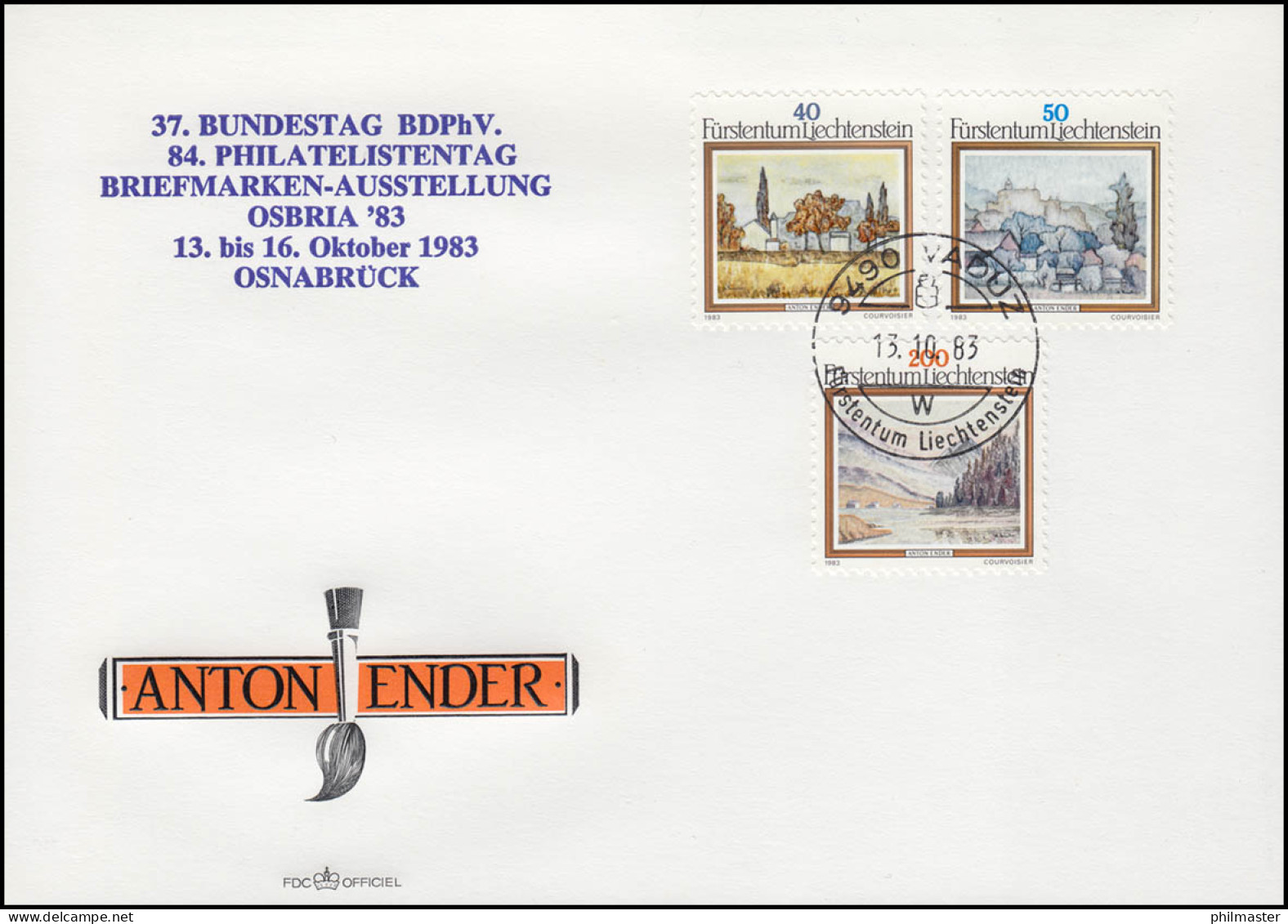 Sonderumschlag 10: Ausstellungs-Zudruck BDPh-Bundestag Osbria Osnabrück 1983 - Maximum Cards