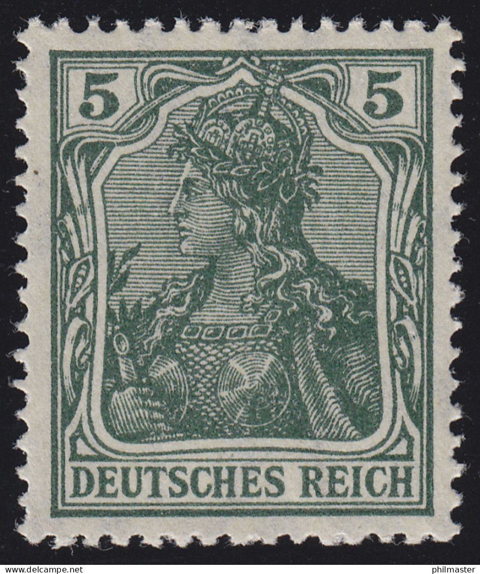 85 IIa Germania 5 Pf. Deutsches Reich Kriegsdruck, ** - Unused Stamps