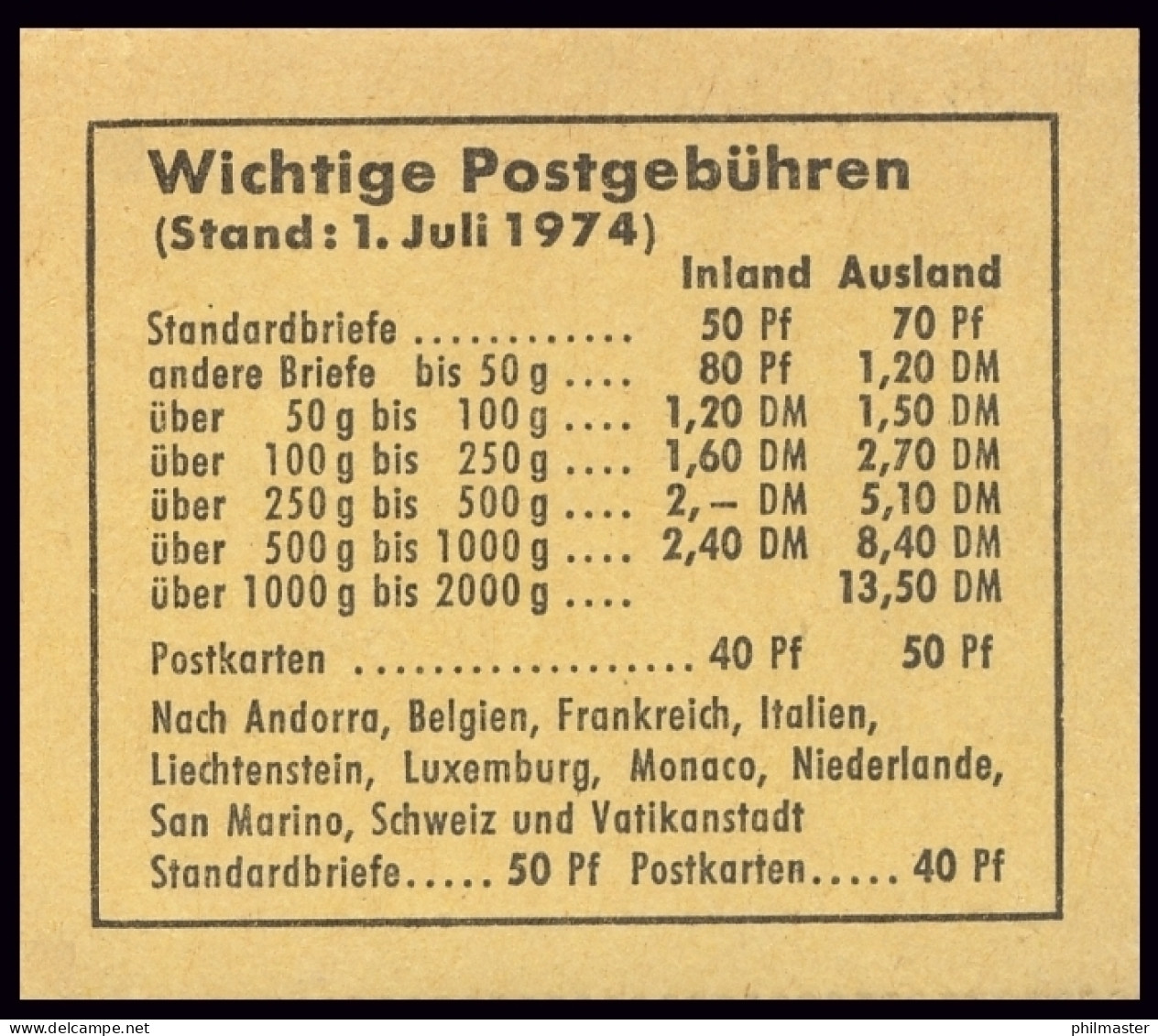 18c MH Unfall 1974, RLV II, Postfrisch - 1951-1970