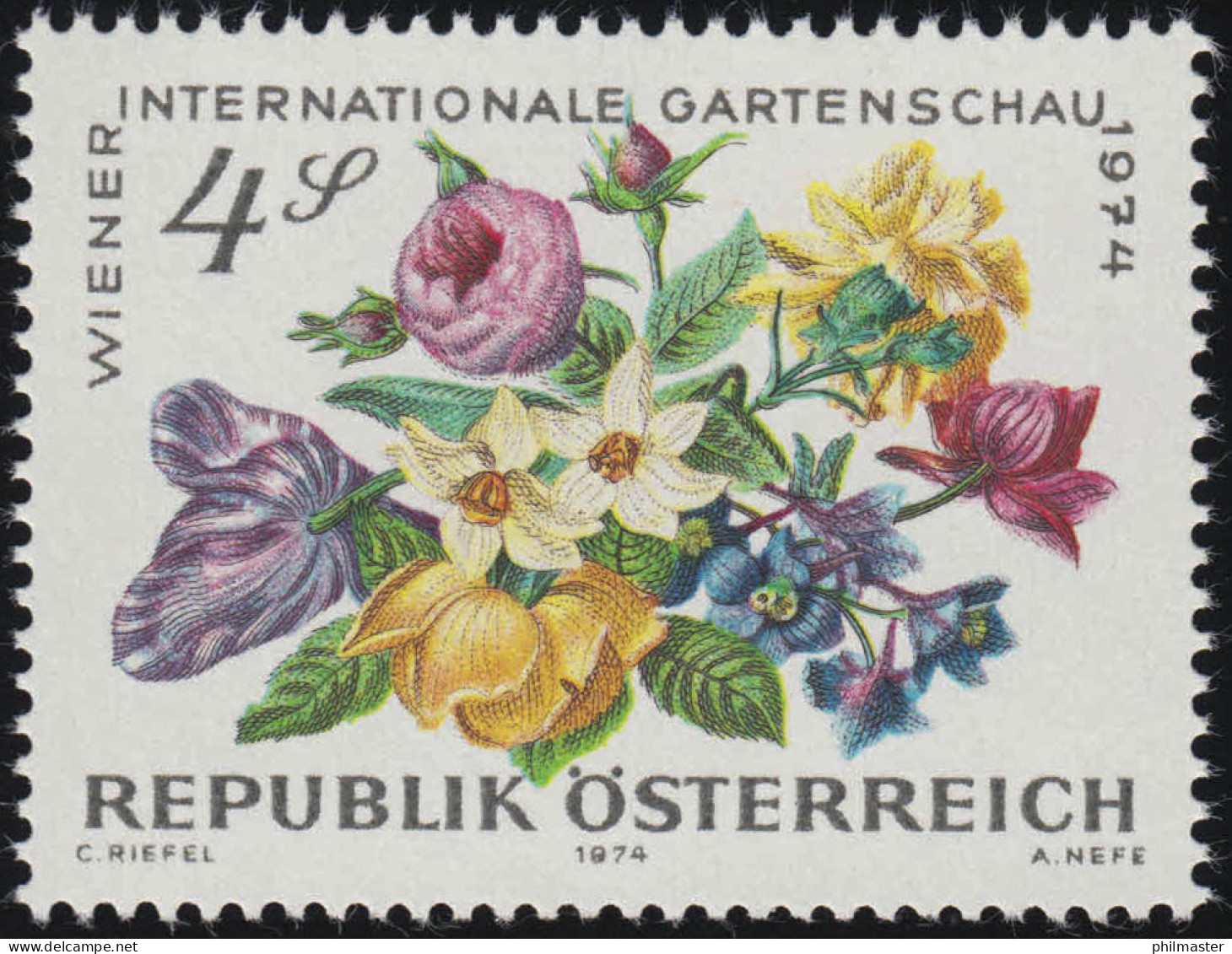 1446 Wiener Internationale Gartenschau, Blumen, 4 S Postfrisch ** - Nuovi