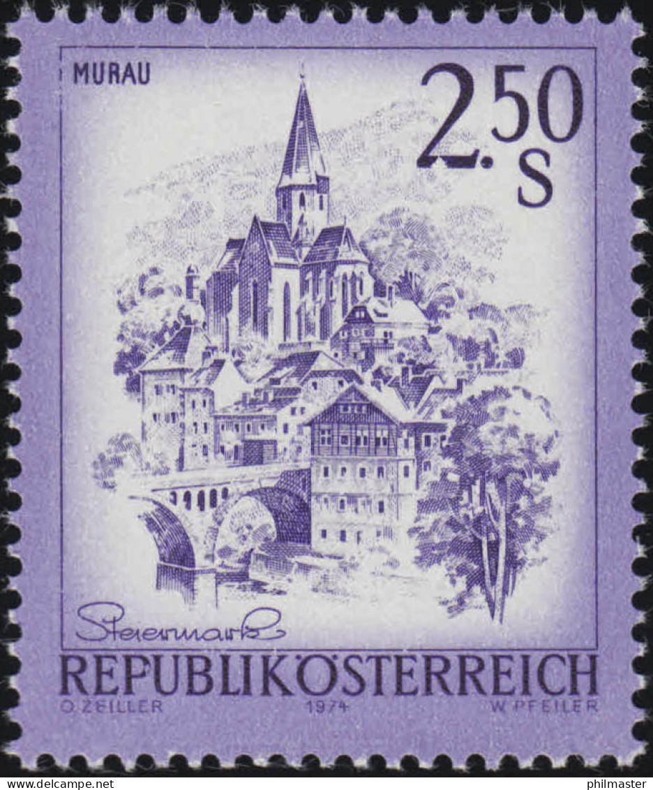 1441y Freimarke: Schönes Österreich, Murau / Steiermark, 2.50 S Postfrisch ** - Nuovi