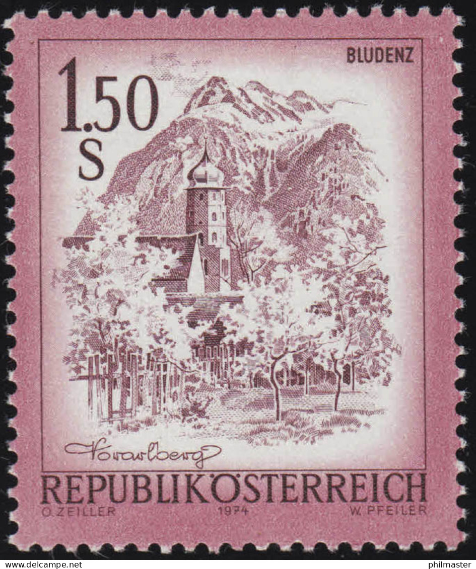 1439y Freimarke: Schönes Österreich, Bludenz / Vorarlberg, 1.50 S, Postfrisch ** - Nuovi