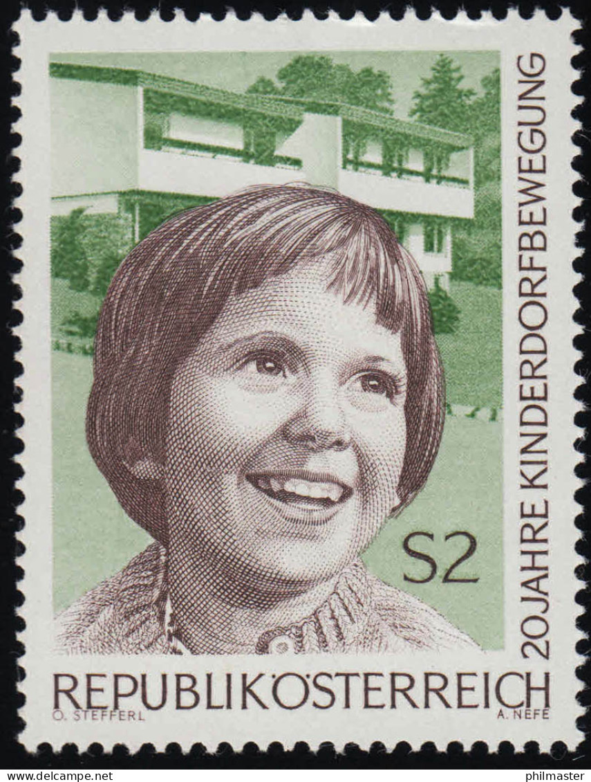 1304 20 J. Kinderdorfbewg. Österr., Mädchenkopf, Kinderheim, 2 S Postfrisch ** - Unused Stamps