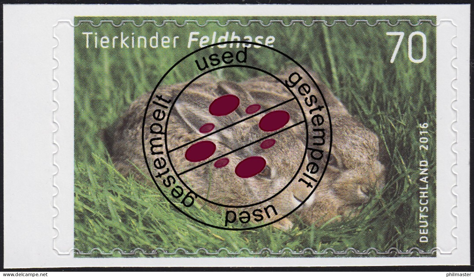 3223 Tierkinder: Feldhase, Selbstklebend Aus Folienblatt 55, EV-O Bonn  - Used Stamps