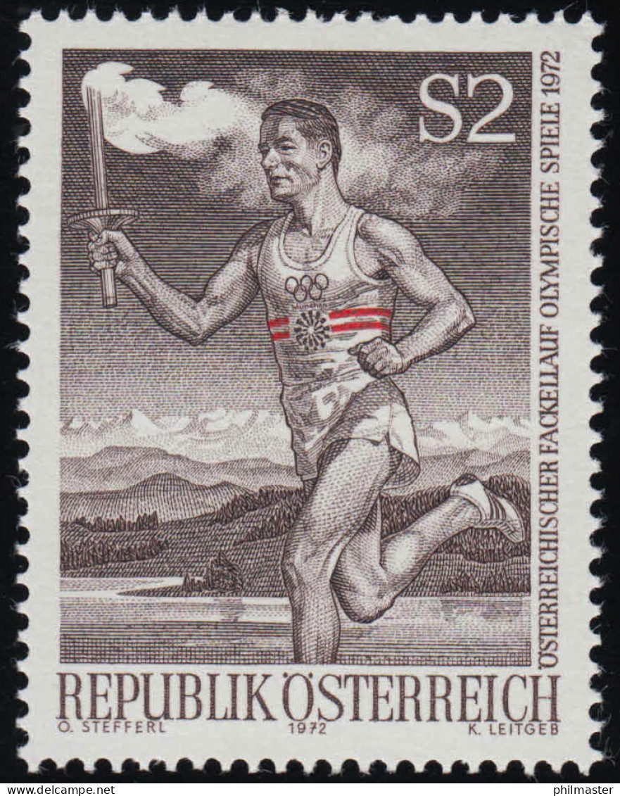 1392 Fackellauf Olympische Spiele München, Fackelläufer, 2 S Postfrisch ** - Nuovi