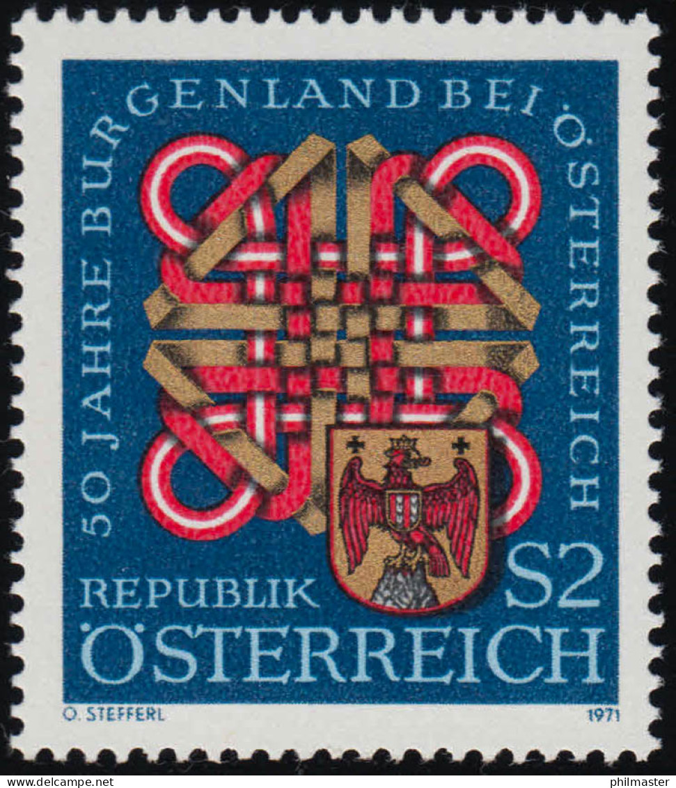 1370 50 J. Burgenland B. Österreich, Wappen & Flechtwerk, 2 S Postfrisch **  - Ungebraucht