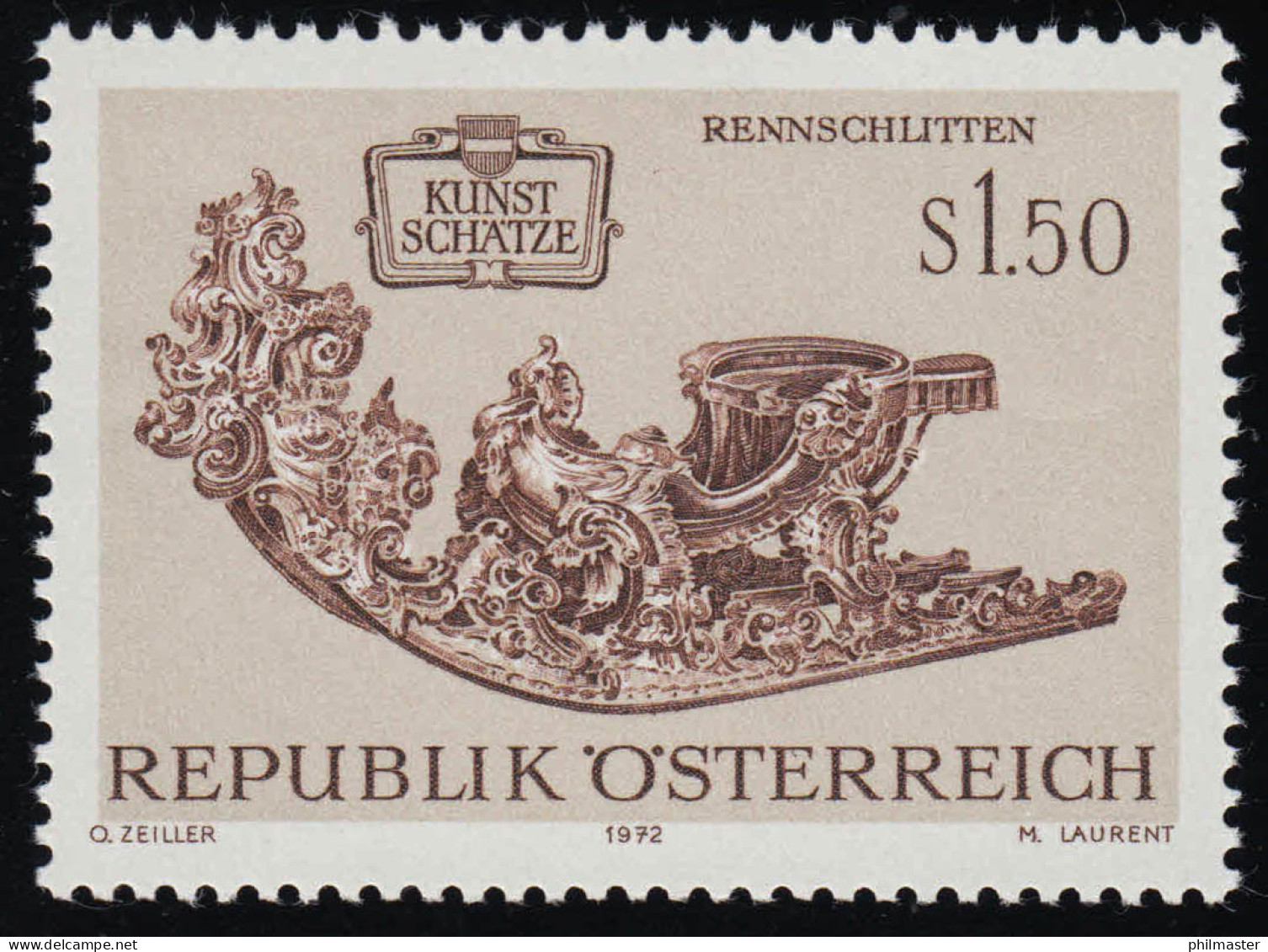 1406 Kunstschätze Aus Der Wagenburg, Rennschlitten, 1.50 S, Postfrisch ** - Unused Stamps