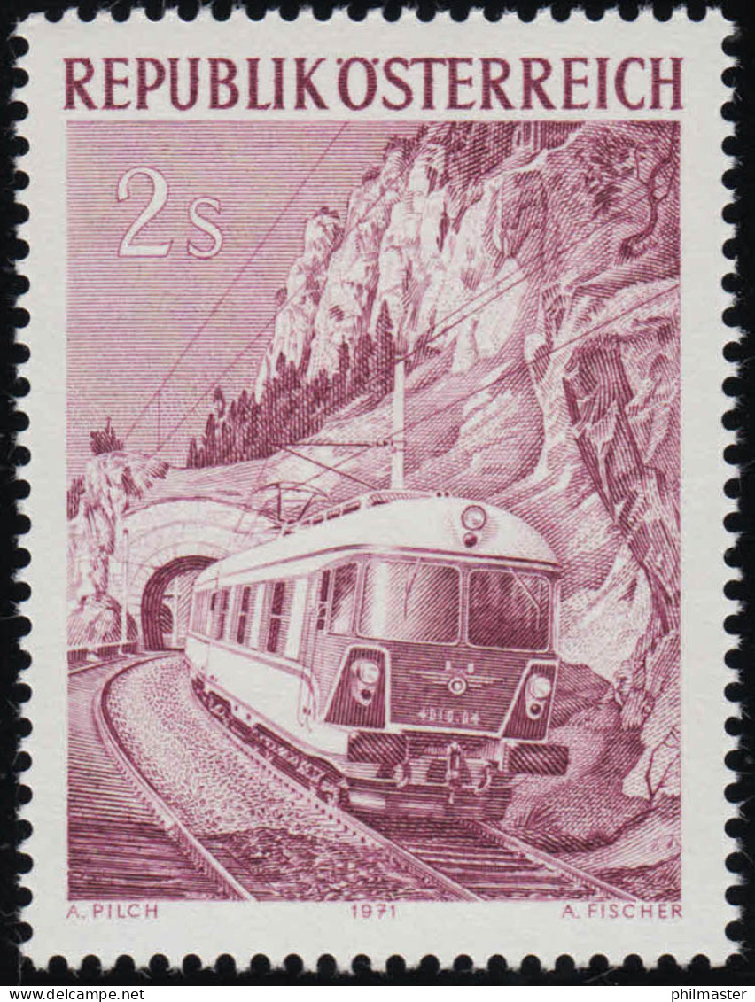 1376 Eisenbahnjubiläen, Elektr. Schnelltriebwagen BR 4010 Semmeringstr., 2 S, ** - Unused Stamps