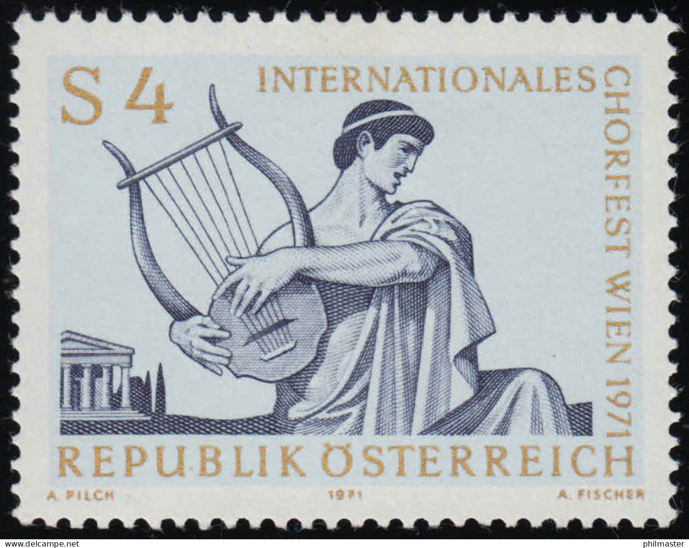 1365 Internationales Chorfest Wien, Sänger Mit Lyra, 4 S, Postfrisch **  - Nuevos