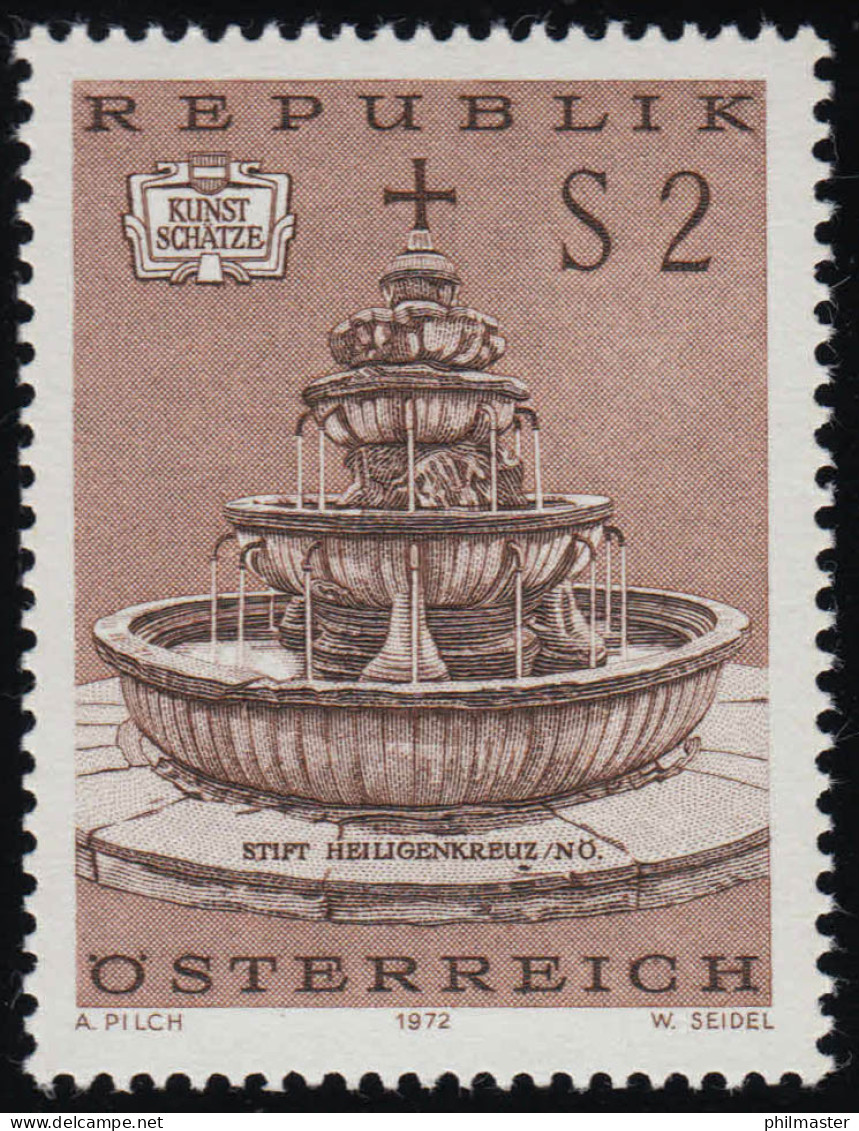 1383 Kunstschätze: Brunnen, Bleibrunnen Stift Heiligenkreuz, 2 S, Postfrisch ** - Unused Stamps
