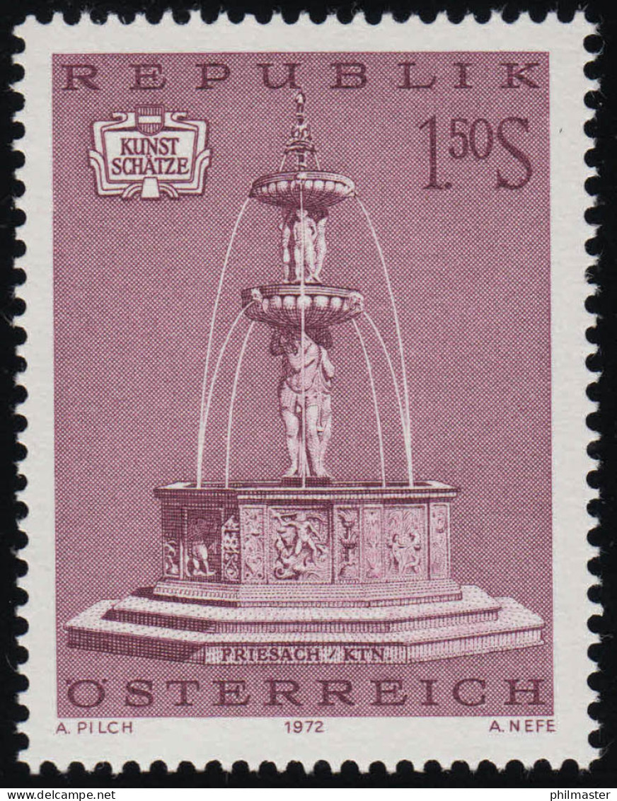 1382 Kunstschätze: Brunnen, Brunnen In Friesach/Kärnten, 1.50 S, Postfrisch ** - Ongebruikt