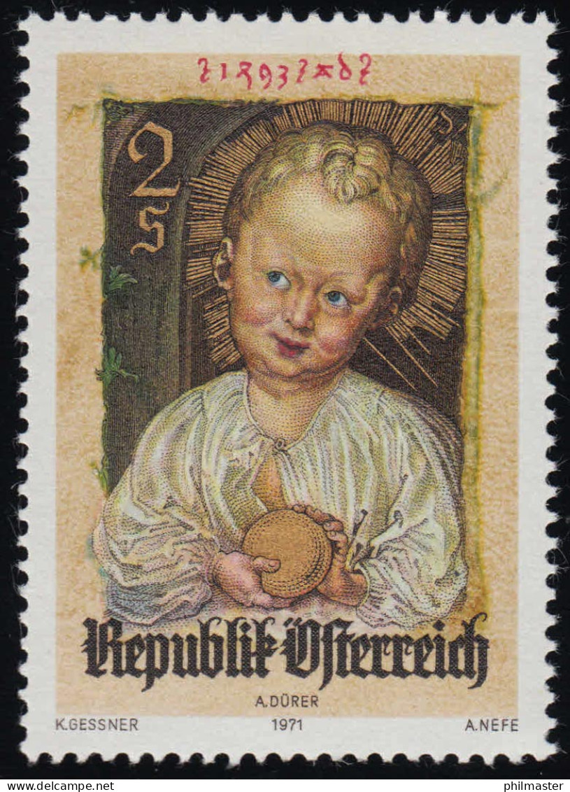 1379 Weihnachten, Jesusknabe Als Erlöser V. Albrecht Dürer, 2 S, Postfrisch ** - Unused Stamps