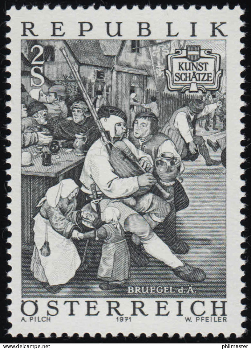 1361 Kunstschätze: Gemälde, Bauerntanz V. Pieter Bruegel, 2 S Postfrisch ** - Unused Stamps