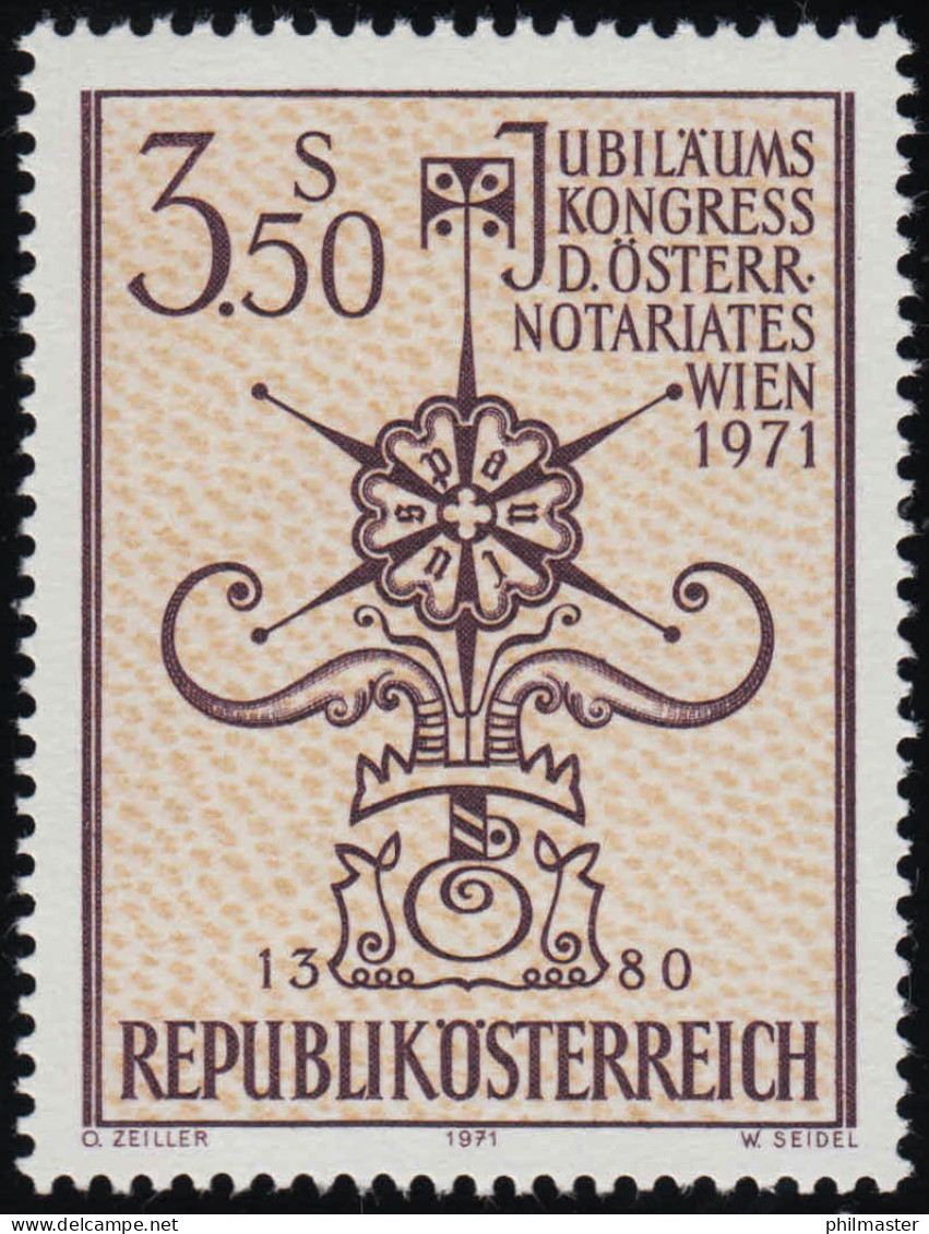 1359 Jub. Kongress österr. Notariats, Notariatssignet, 3.50 S Postfrisch ** - Ongebruikt