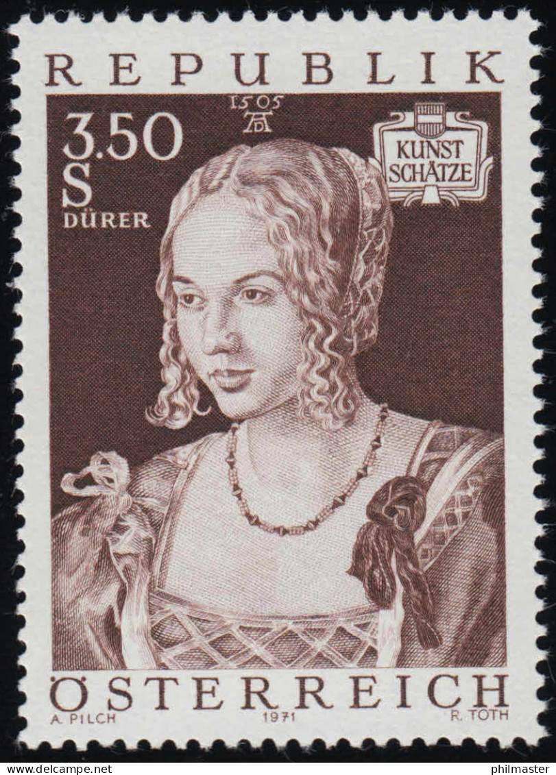 1362 Kunstschätze: Gemälde, Junge Venezianerin V.  Dürer, 3.50 S Postfrisch ** - Nuevos