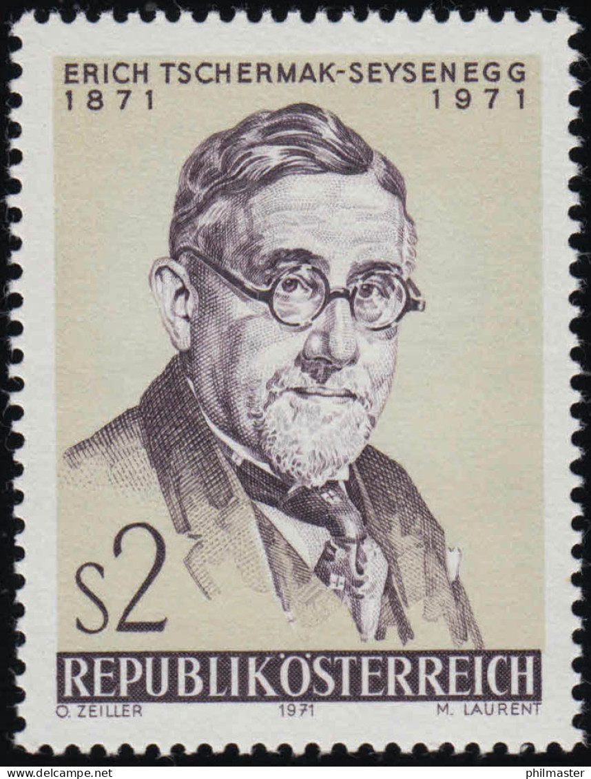 1378 100. Geburtstag, Erich Tschermak-Seysenegg, Botaniker, 2 S, Postfrisch ** - Ongebruikt