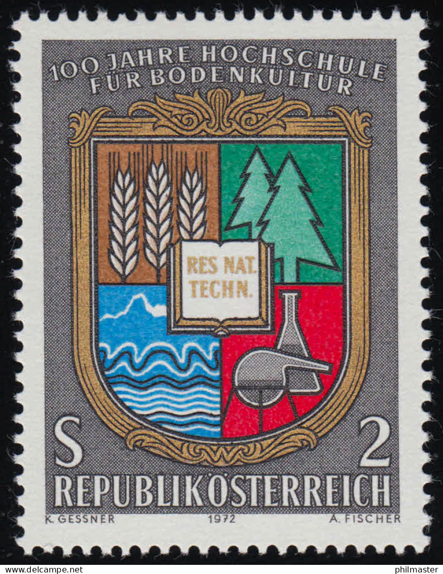 1401 100 Jahre Hochschule Für Bodenkultur, Wappen 2 S, Postfrisch ** - Unused Stamps
